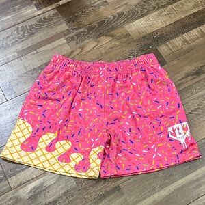 Kids Pink Sprinkle Ice Cream Print Shorts